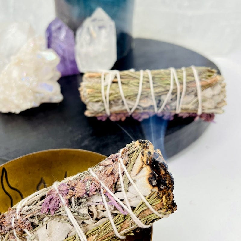 sage, lavender and rosemary bundle with cleansing smoke 