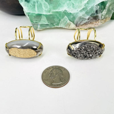 Druzy moon phase ring - 24k gold plated and adjustable — Absolutely Stoned  Gems LLC