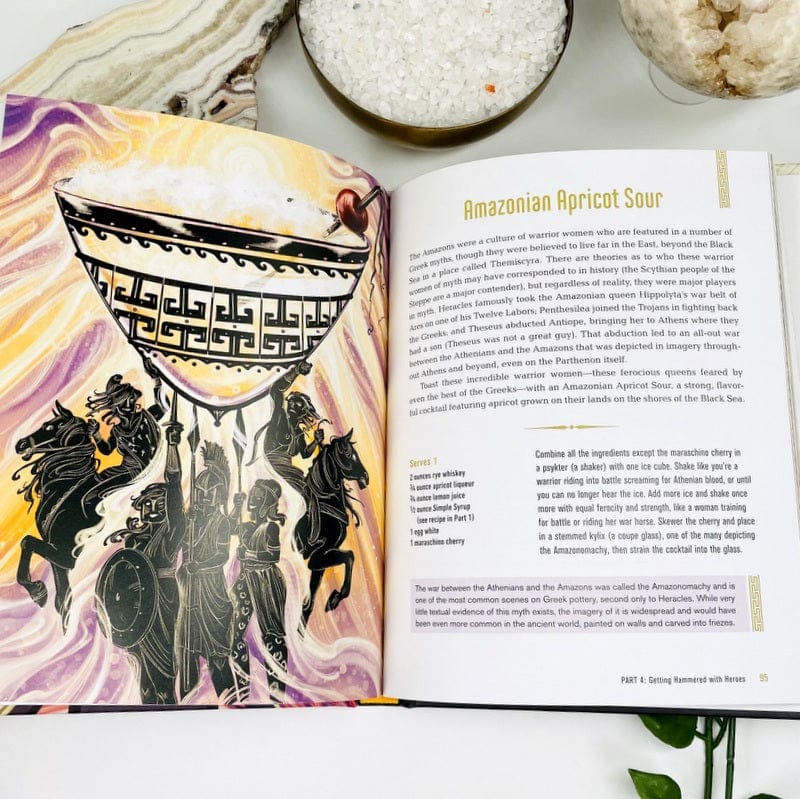 inside the book showing the art work and recipes 