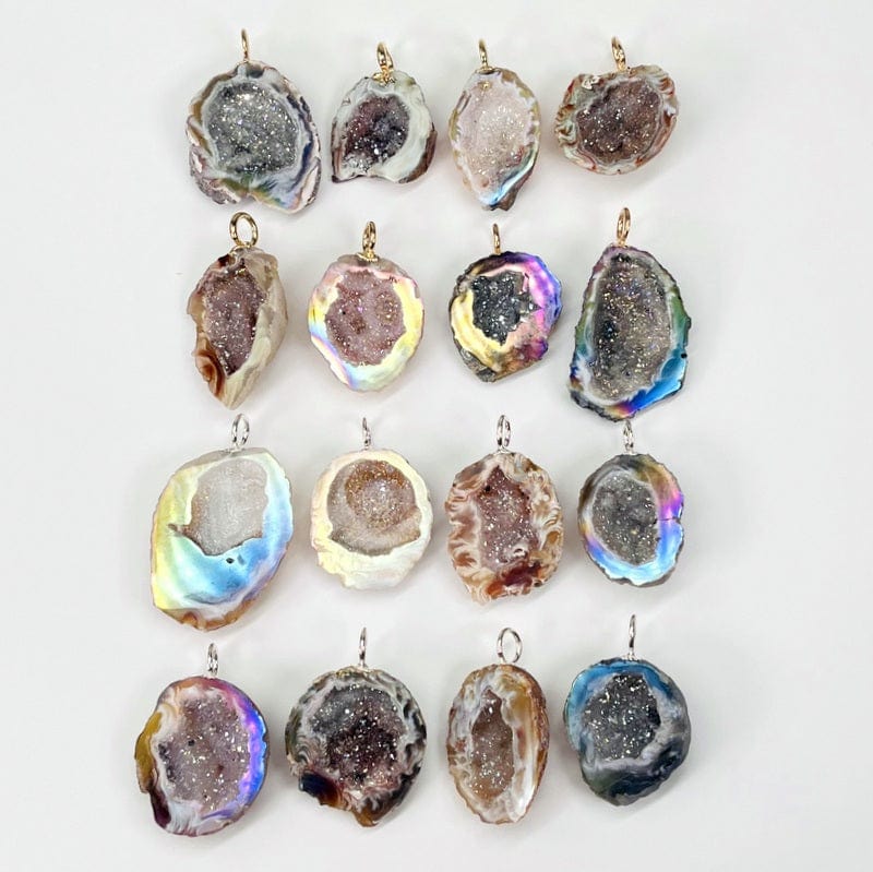multiple pendants displayed to show the different possible sizes and color shades 