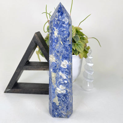 back view of sodalite polished point