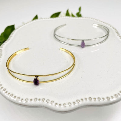 amethyst bracelet available in silver or gold