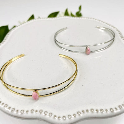rhodochrosite bracelet available in silver or gold 