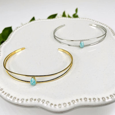 amazonite bracelet available in silver or gold