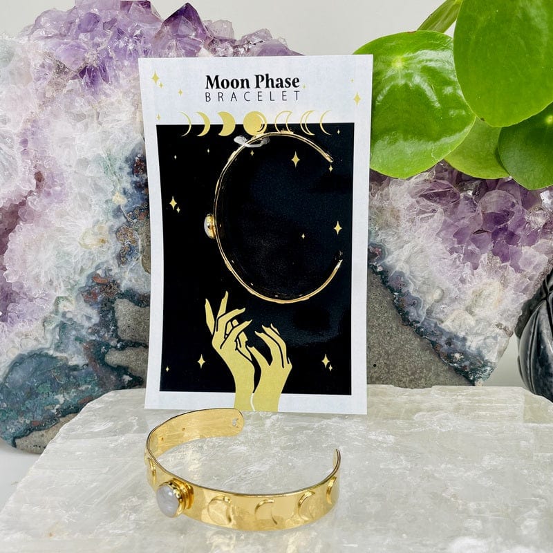 moon phase bracelet available in white agate 