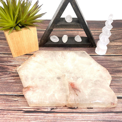 crystal quartz platter on display