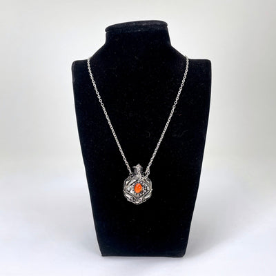 carnelian bottle pendant necklace on bust display