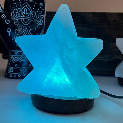 himalayan salt white star lamp light blue light