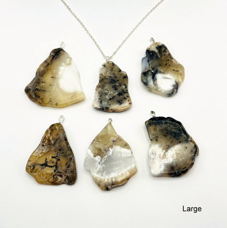 dendritic opal slab pendants available in large 