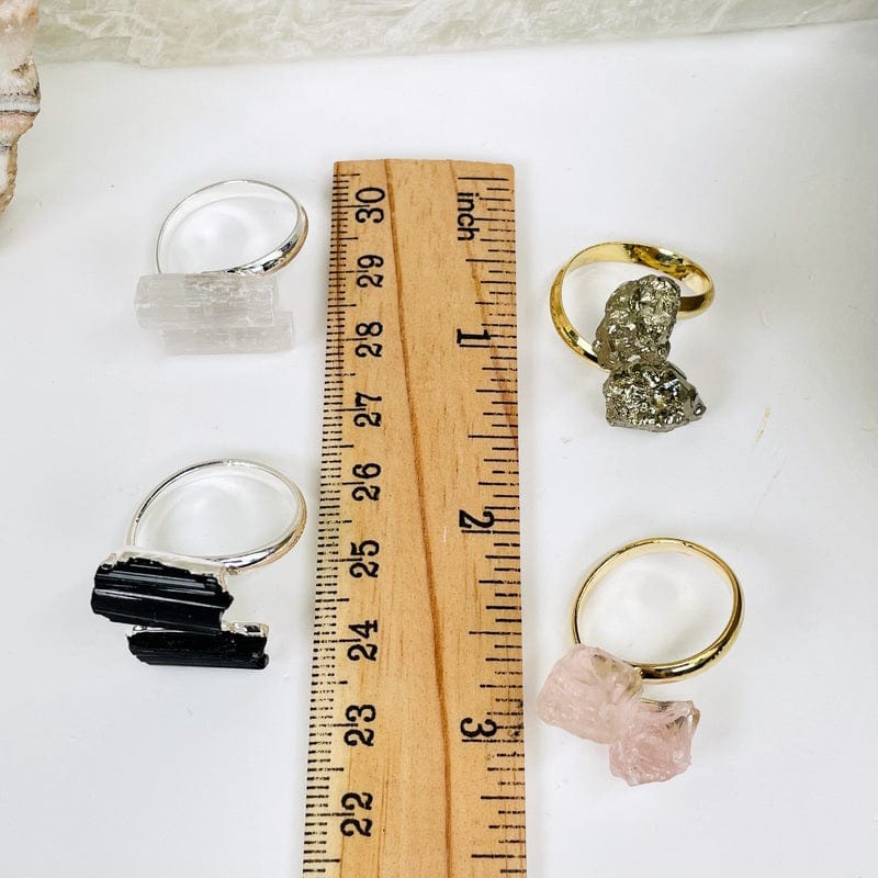 ruler next to rings for size reference 