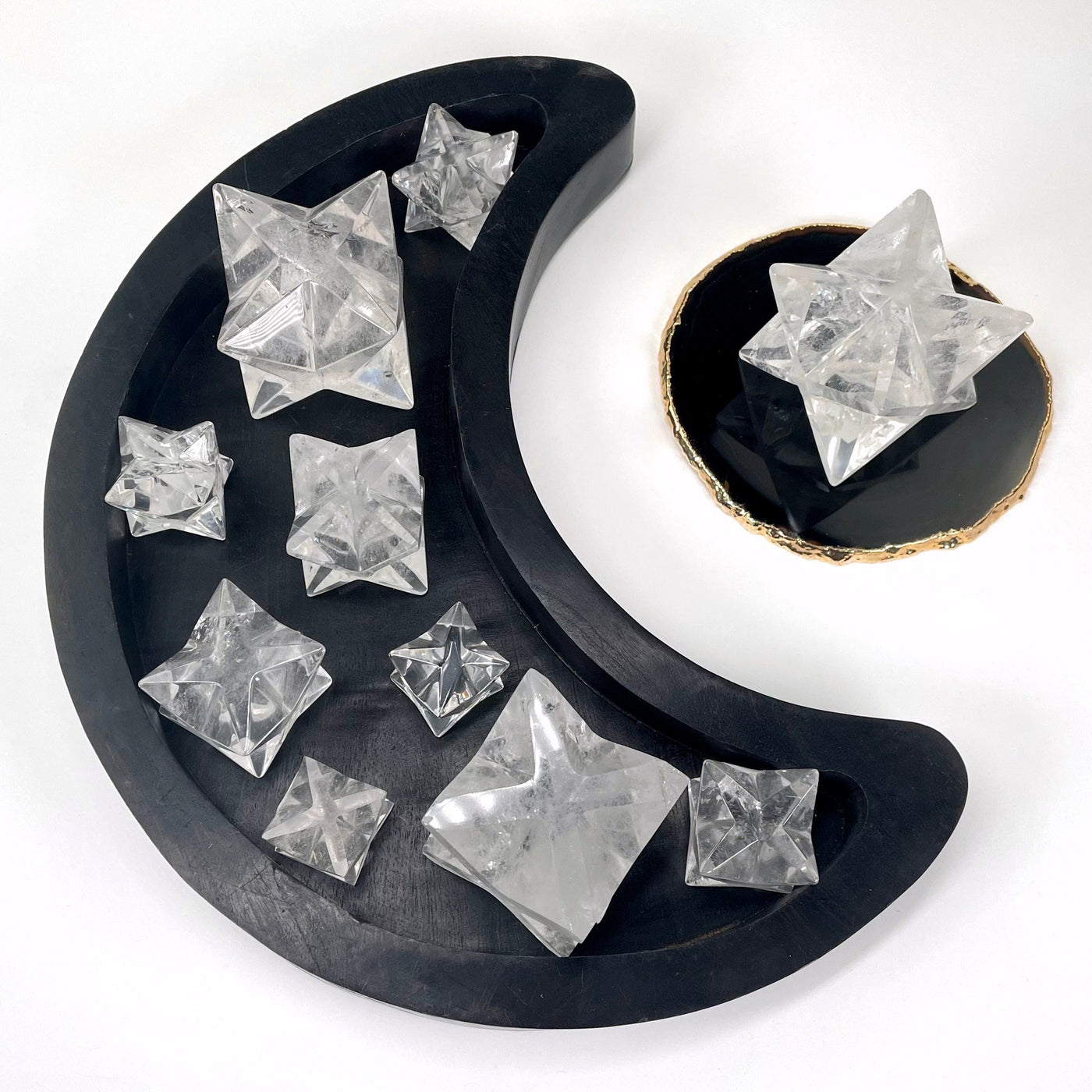 many crystal merkabah stars on display for possible variations