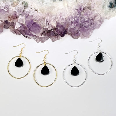 close up of the hoop earring pairs 