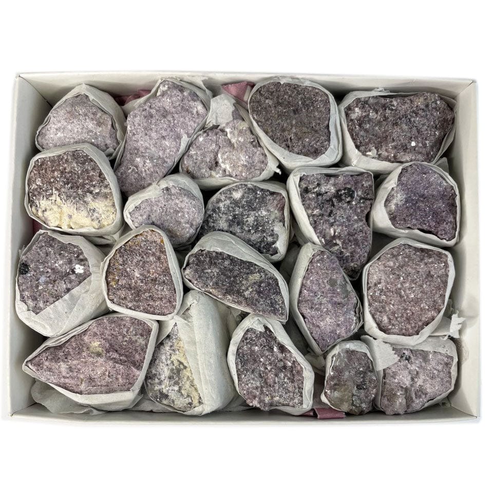 Lepidolite Rough stones in a Box approximately 20 pieces