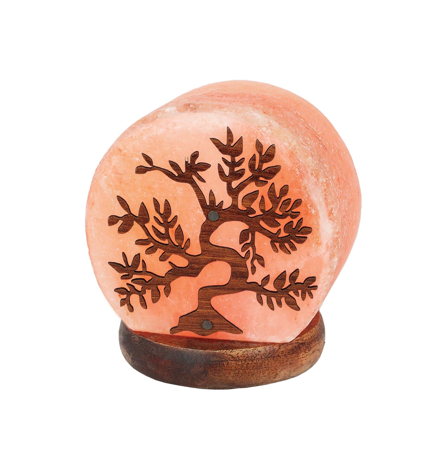 close up of the details on this tree design salt lamp 
