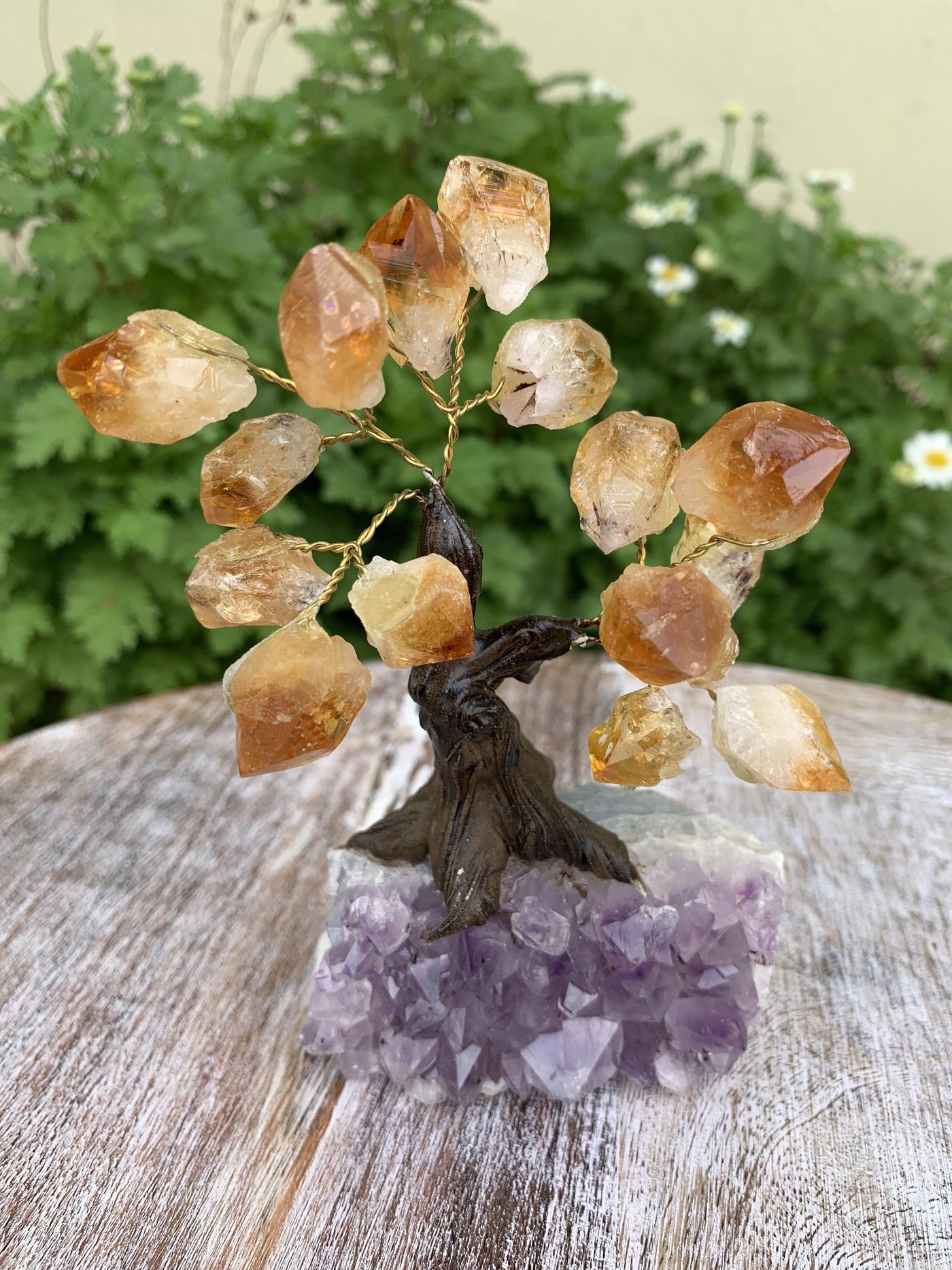 close up of the amethyst with citrine tree 