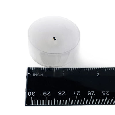 Tealight with ruler for size reference