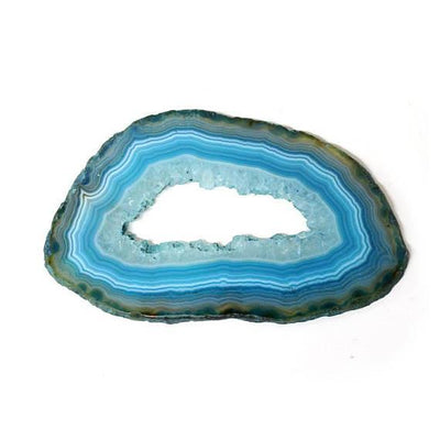 Picture of single teal agate slice, extra grade.