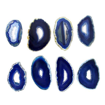 Picture of  Multiple blue extra grade agate slices.