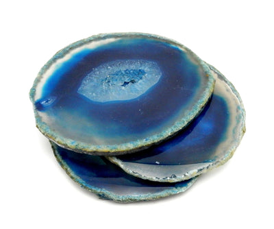 blue agate slices side view for thickness reference