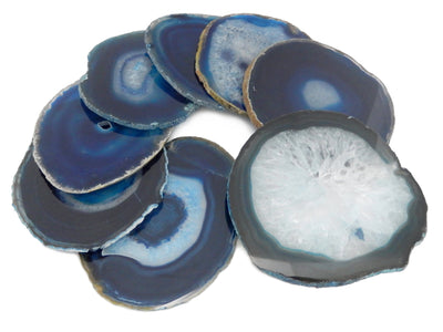 side view of the blue agate slices for thickness reference