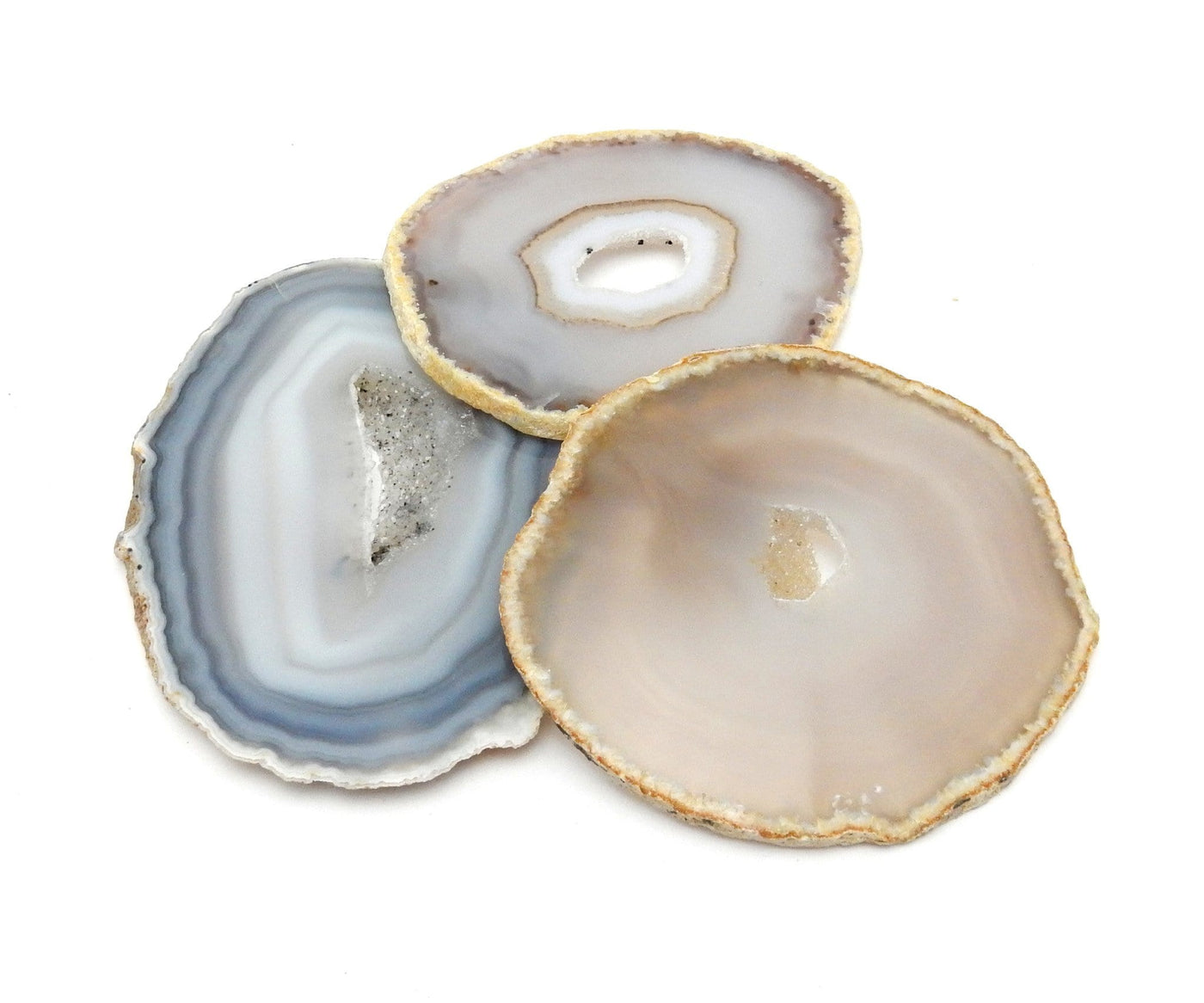 Natural Agate Slice - Agate Slices #5  - 3 in a pile