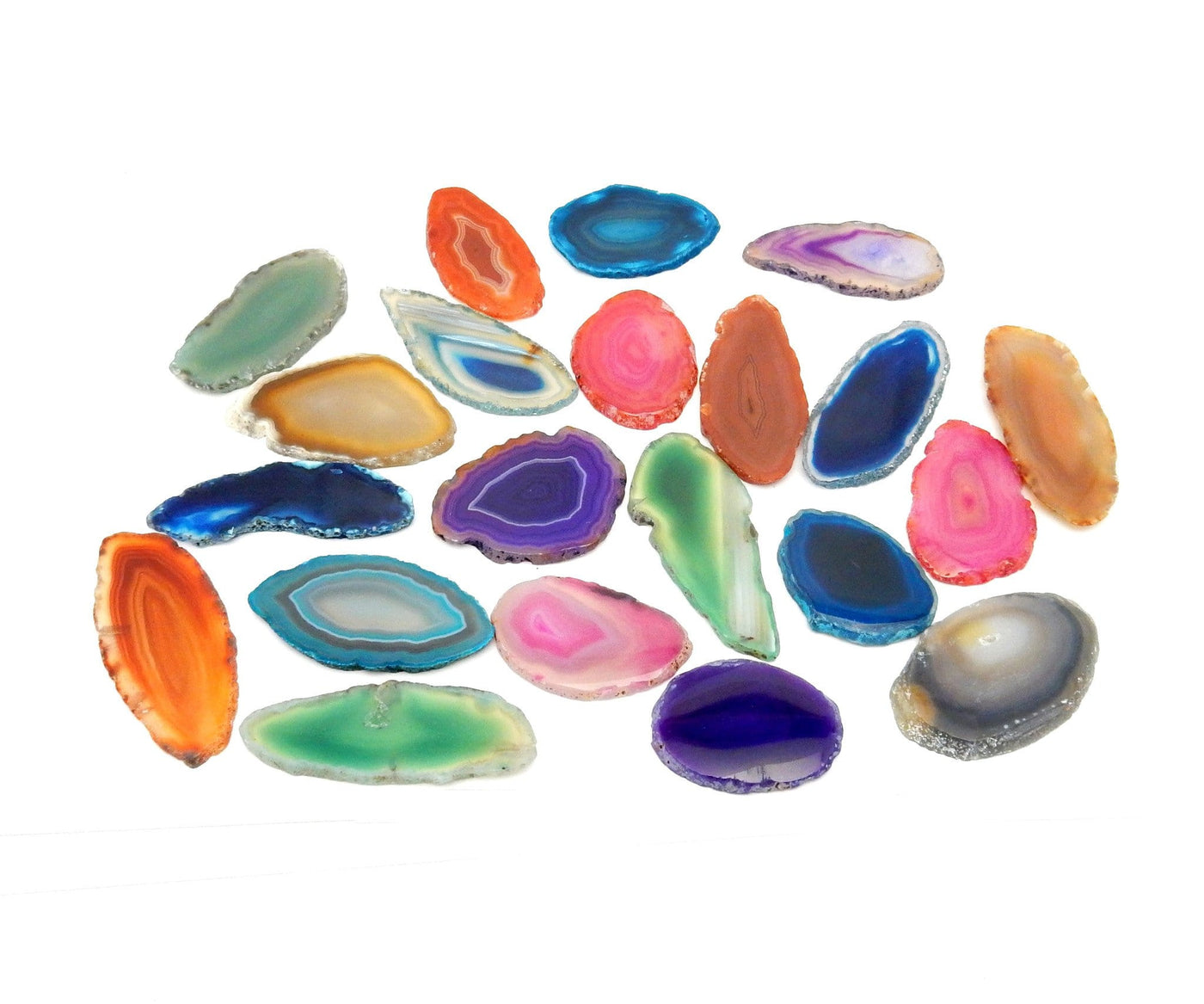 agates available in the same size but different colors 