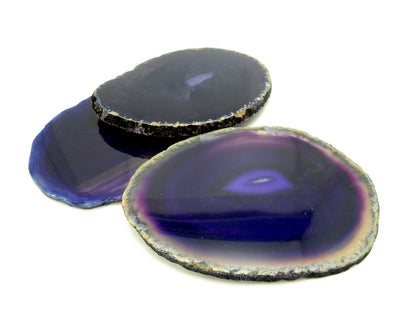 Agate Slices displayed side view for reference on thickness
