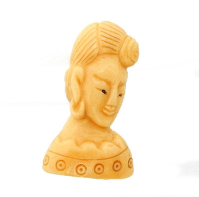 Picture of 1 carved bone woman, displayed on a white background.