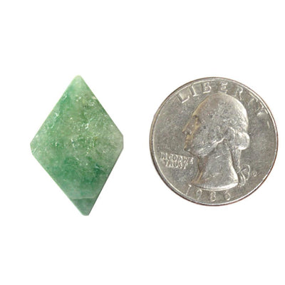 Picture of amazonite Diamond next to a quarter for size reference. 
