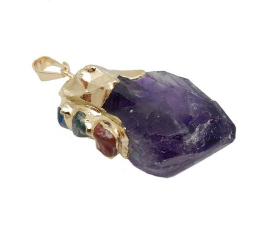  Amethyst Point Pendant displayed on it's side for thickness reference