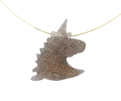 Natural Druzy Unicorn Shaped Cabochon Top Side Drilled Bead - single on a wire