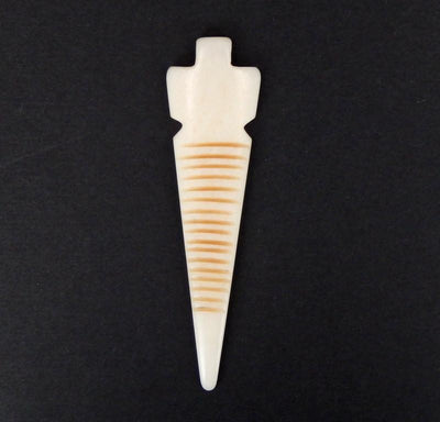 Arrowhead Pendant - Bone Spike - Carved Bone Spike Top Side Drilled Bead - top view of one pendant 
