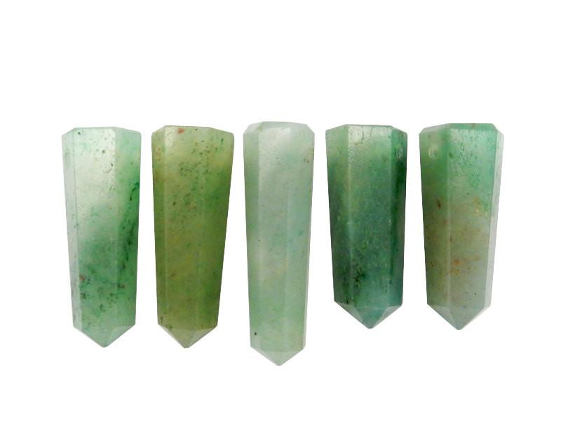 multiple drilled Aventurine Tower Obelisk Points to show various lengths color inclusions textures between each point