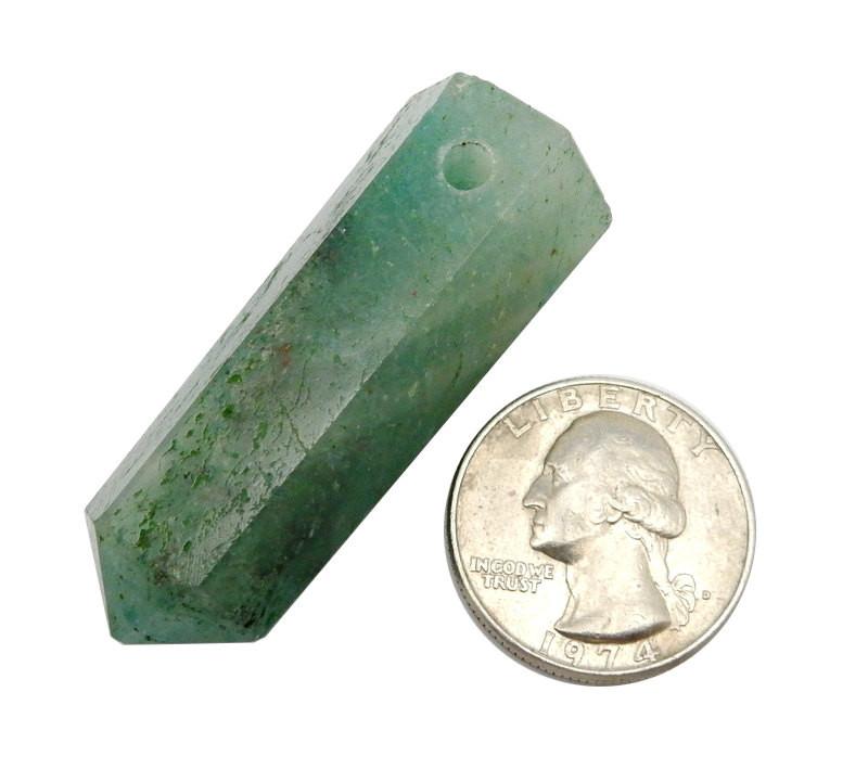 Aventurine Tower Obelisk Point next to quarter for size reference