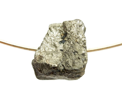 Pyrite Cube Side Drilled Bead on a wire
