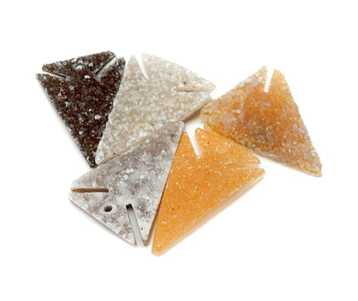 Beads - Triangle Druzy - Drilled - all together