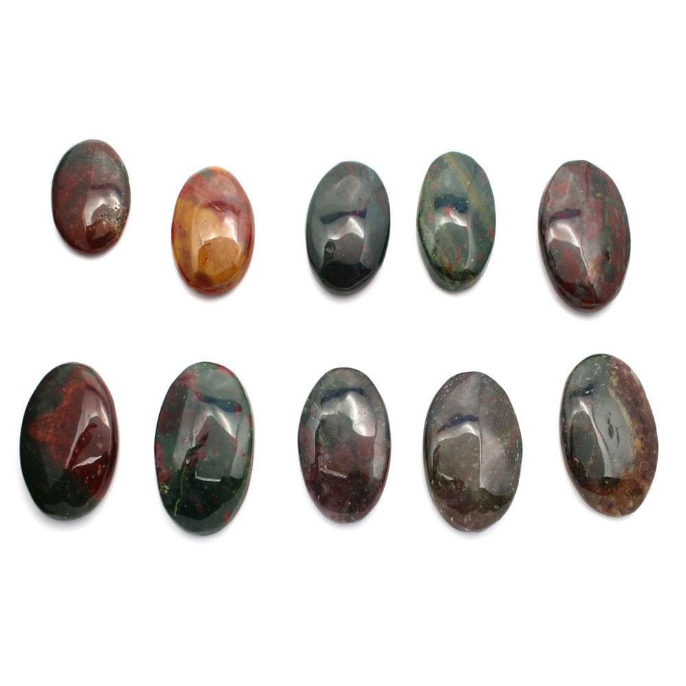 Blood Stone Worry Stone Slab  - 2 rows of 5