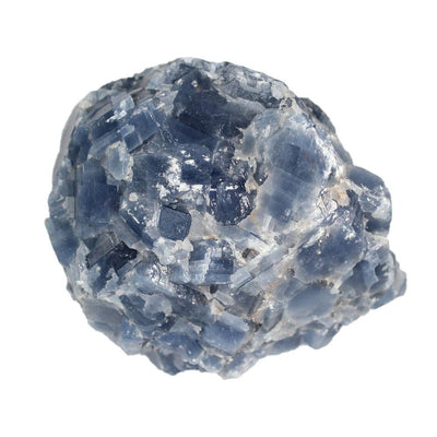 blue calcite cluster on white background