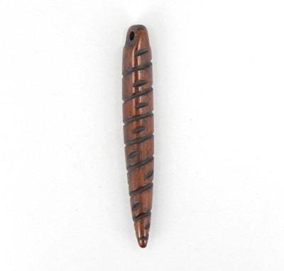 1 Bone Spike Pendant in Dark Brown with a Top Drilled Bead