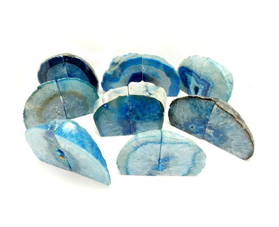 Top view of blue Agate Book Ends.