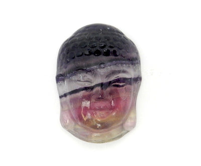 Buddha Cabochon Fluorite Buddah Head  - one up close