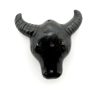 One Bull Head with a Top Center Drilled Bead For Wire Wrapping