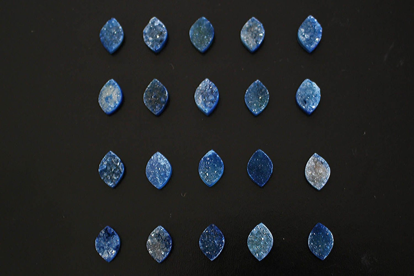 Cabochon - Blue Marquise Druzy Cabochon - Colorful Druzy Stone - in 4 rows