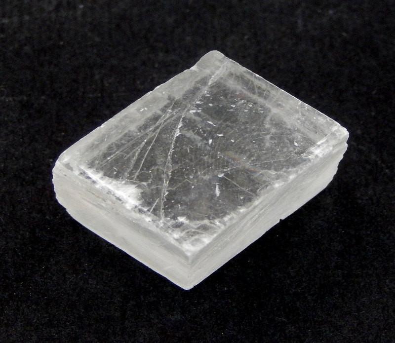 Close up view of Petite Calcite Cube in black background\