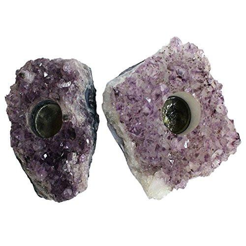 Picture of 2 amethyst candle holders 