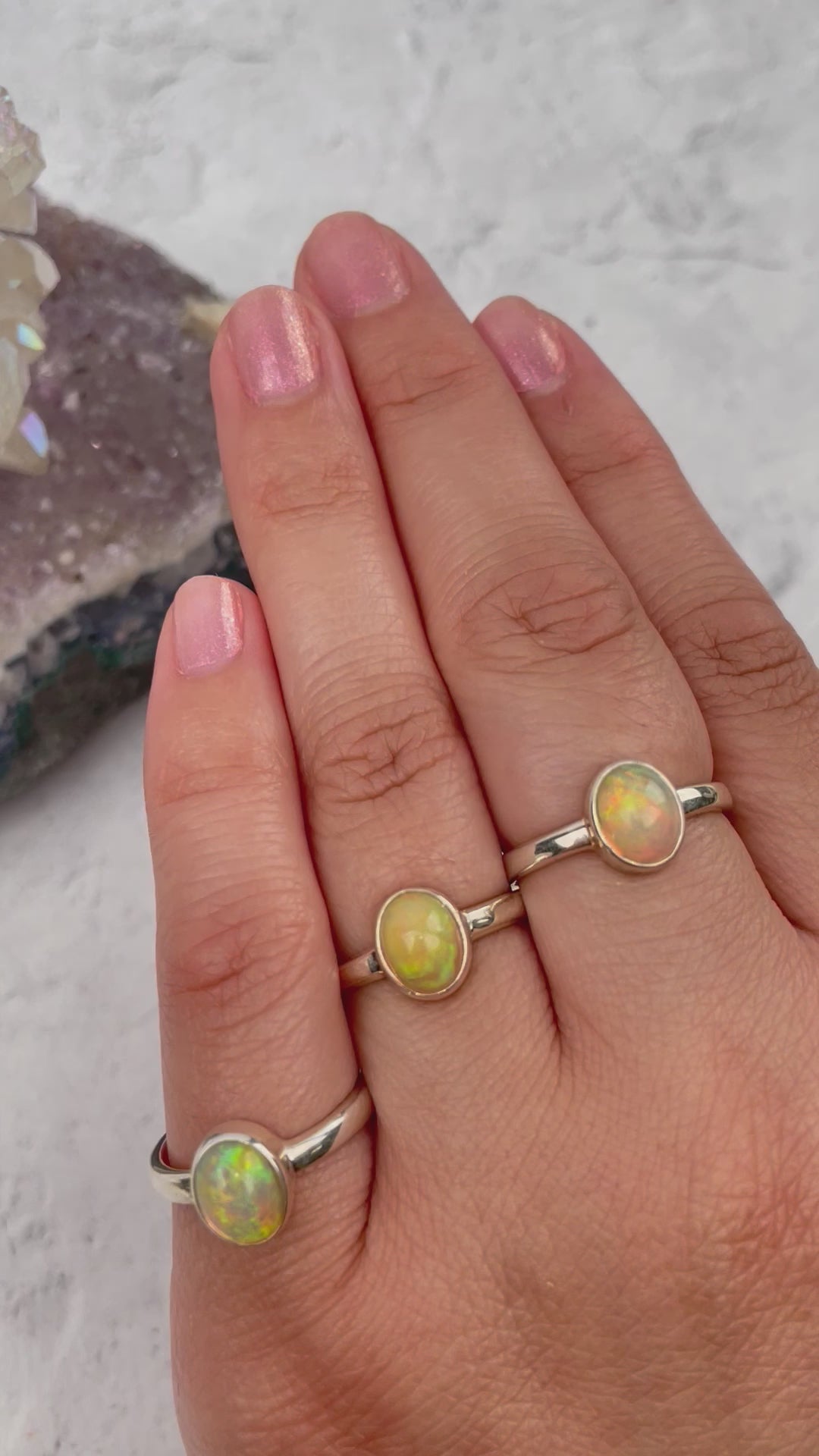 Sterling Silver Artisan Made store Ethiopian Opal Ring Size 7.25