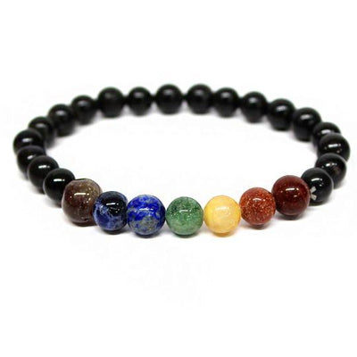 chakra bracelet with tourmaline beads