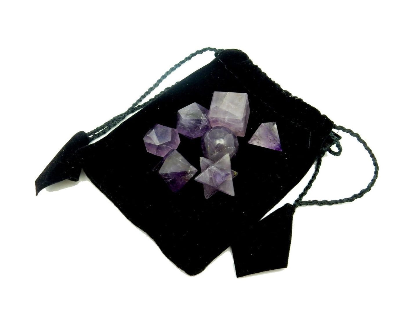 Amethyst Geometric Shape Set Bag on white background