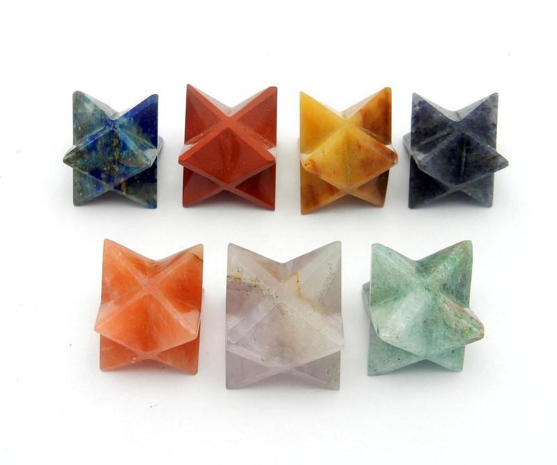 Chakra Set - Merkaba Star Set Of 7 Stars - Chakra Set - Merkabah Set - Metaphysical - Meditation  (BR-18)