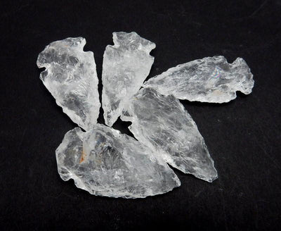5 crystal arrowheads all together